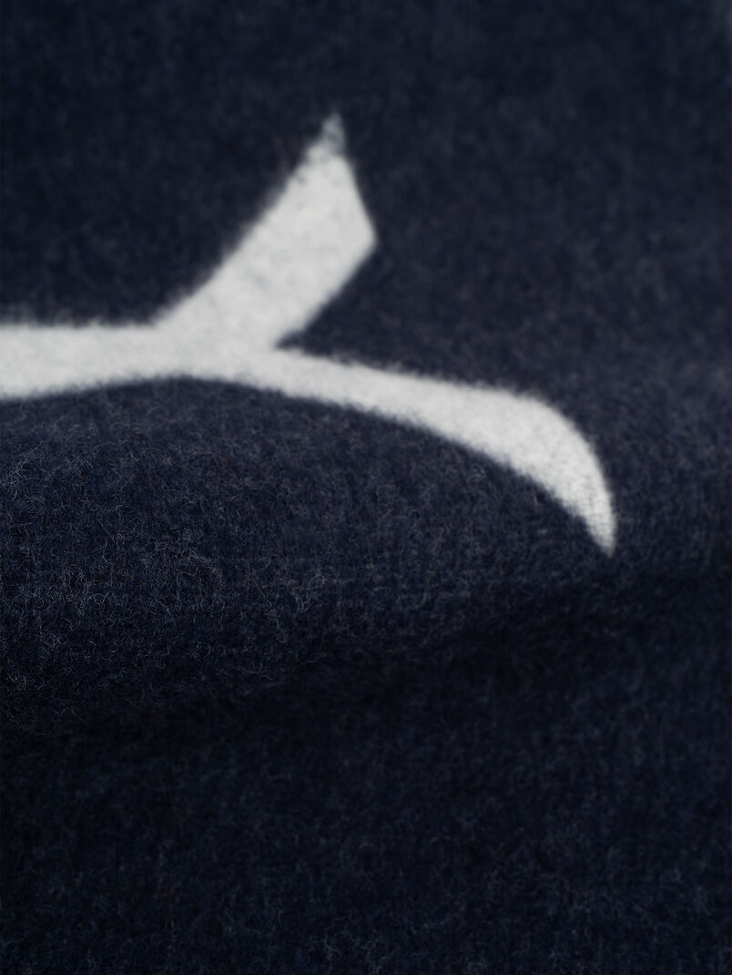 Cotton scarf with a logo accent - 3