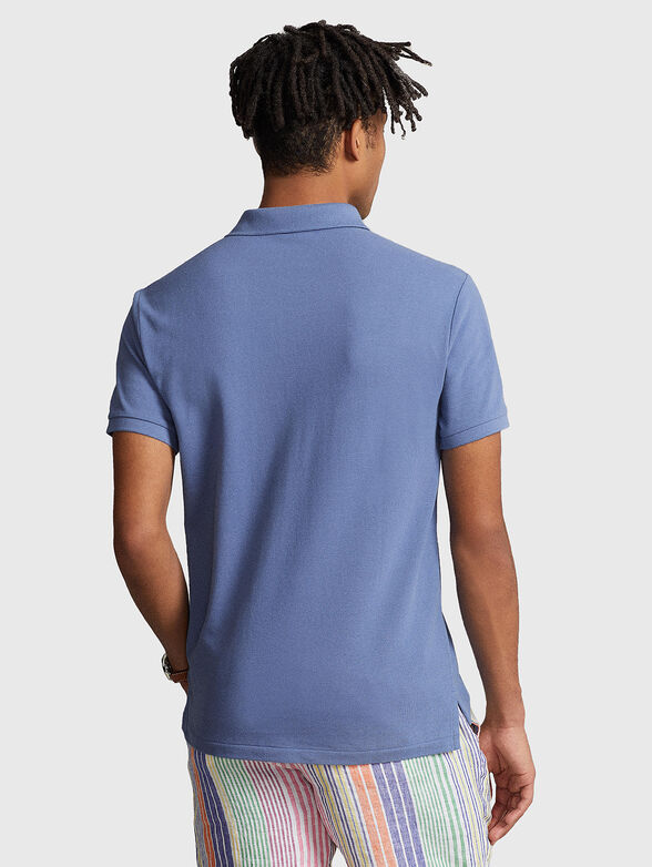Logo-detail Polo shirt in blue - 3