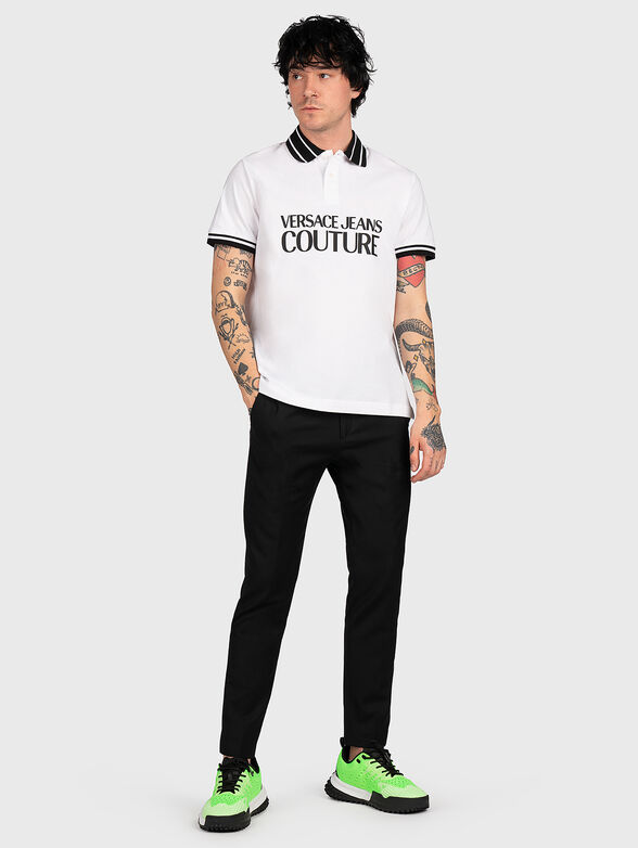White polo-shirt with contrasting collar - 2