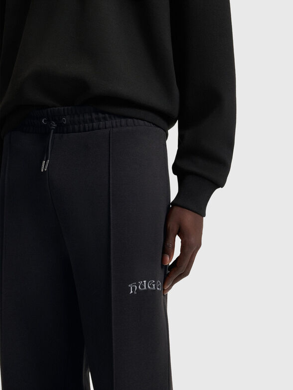 Cotton sports trousers with logo - 3