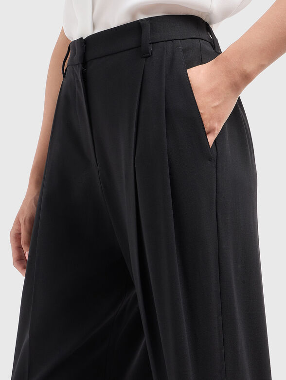Black wool pleats trousers - 3