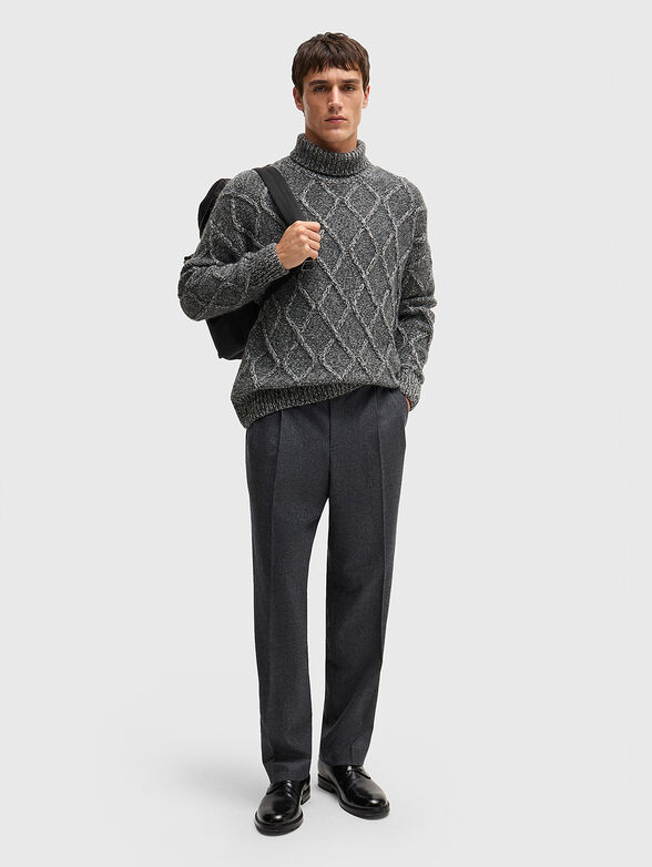 Wool blend sweater with interwoven texture - 2