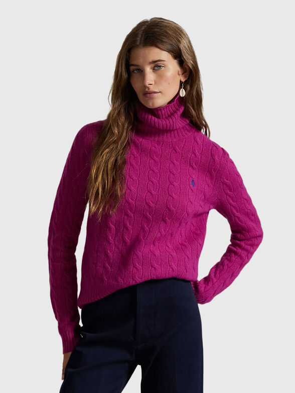 Wool sweater with polo collar - 1