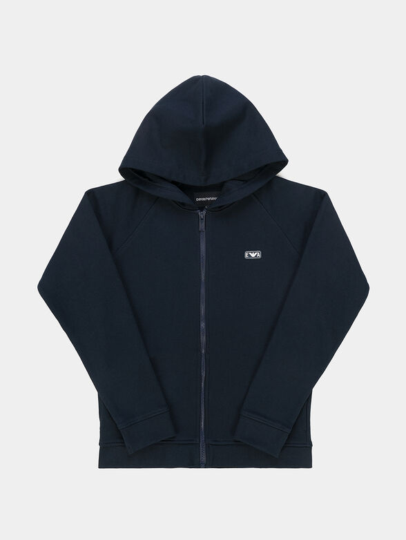 Sweatshirt with zipper and hood - 1