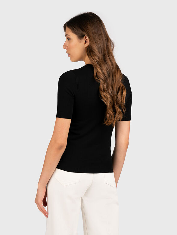 KAYLA black sweater with short sleeves - 3