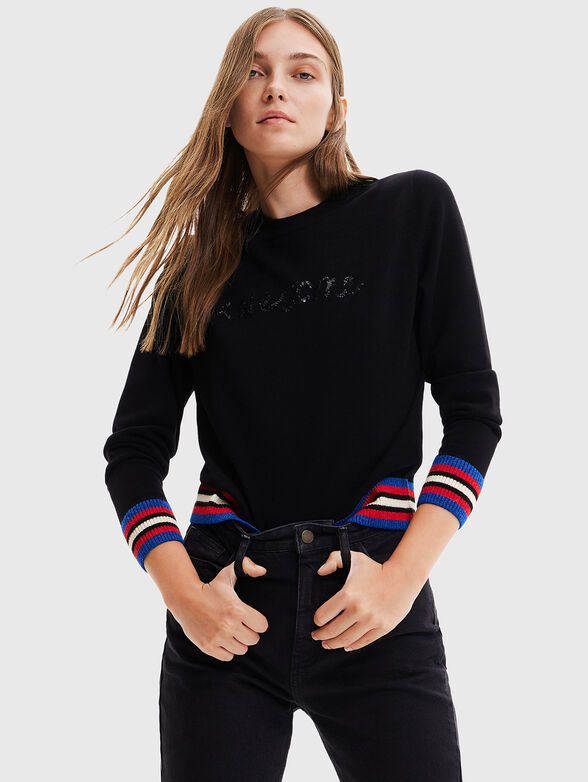 MARA sweater with sequins and accent stripes - 1