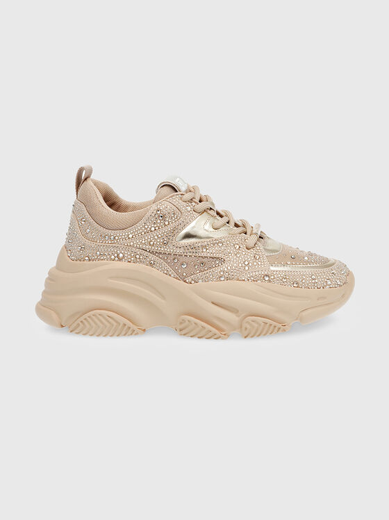PRIVY sneakers in beige with rhinestones - 1