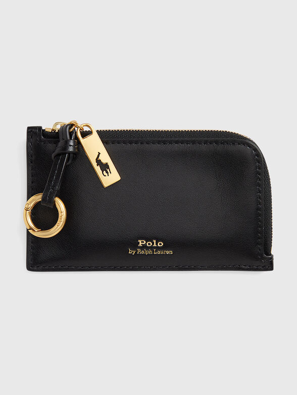 Leather cardholder with logo - 1