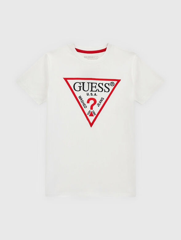 Black T-shirt with triangular logo print - 1