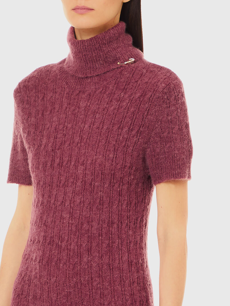Knitted dress in red color - 3