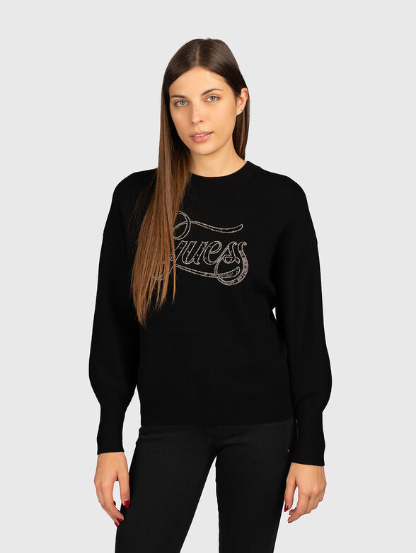 LAURA sweater in black with logo - 1