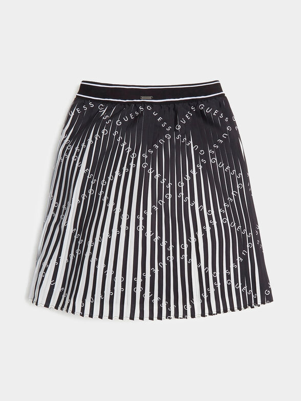 Pleated skirt with logo print - 1