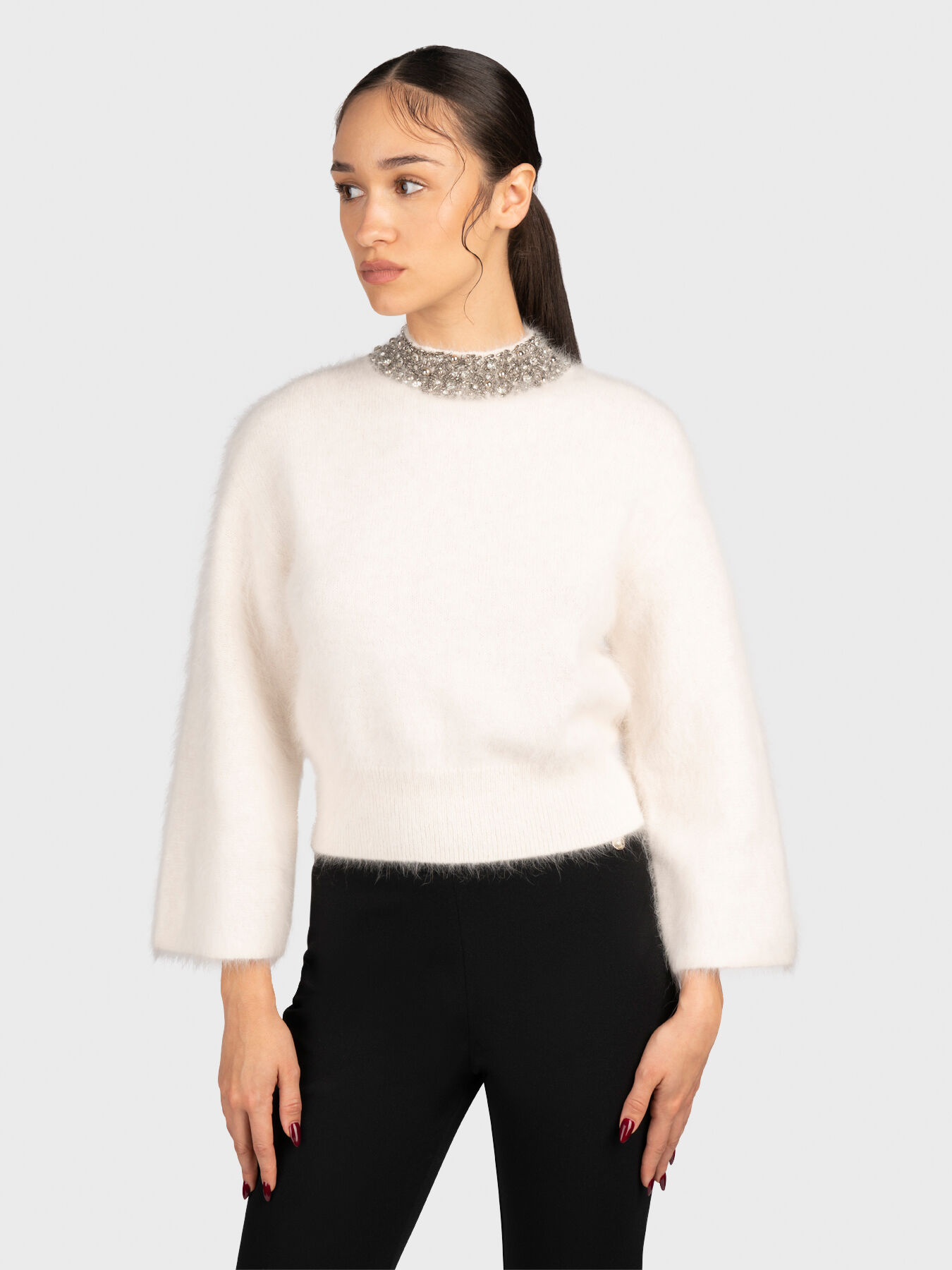 Crystal embellished sweater online