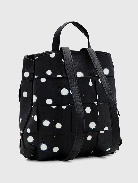 Black backpack with contrasting print  - 2