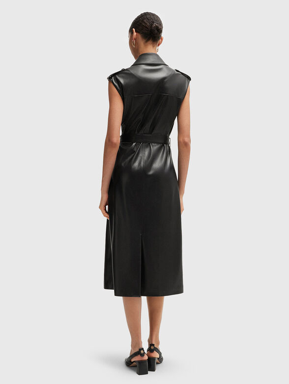 Faux-leather double-breasted midi dress - 2