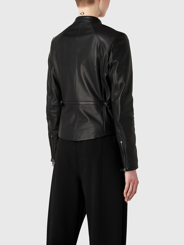 Biker jacket with leather details - 1