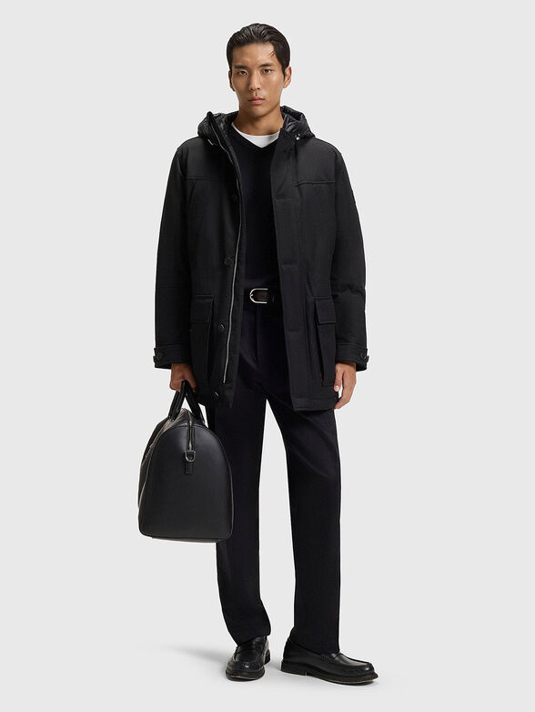 Hooded jacket with accent pockets - 2