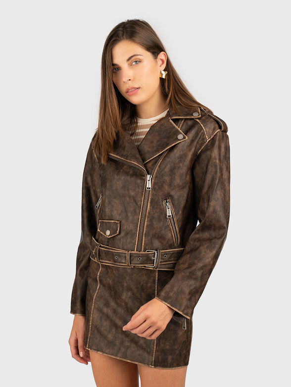 CHARLENE faux leather biker jacket - 1