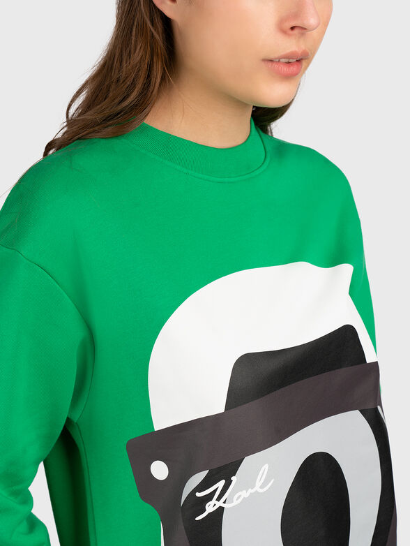 Green sweatshirt with accent print - 4