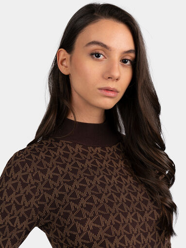 Dress with all-over monogram logo print - 3