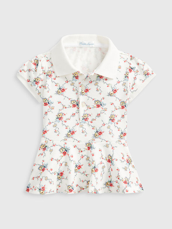 Polo-shirt with contrasting floral print - 1
