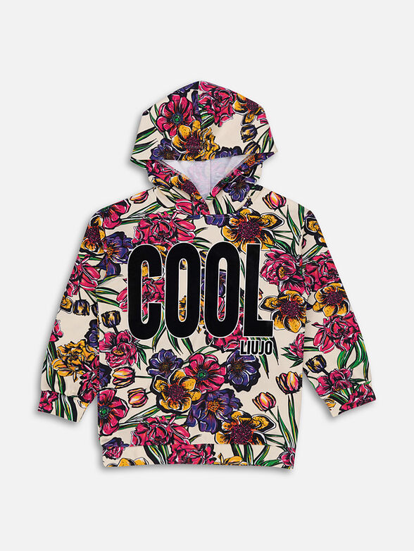 Sweatshirt with floral print and logo - 1