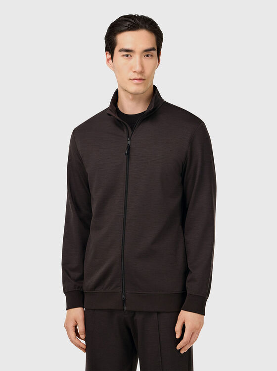 Суитшърт в кафяв цвят - 1