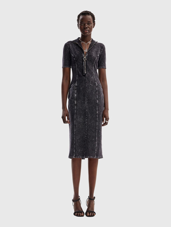 Zip-up midi dress - 1