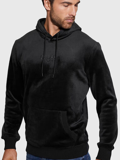 Black sweatshirt with logo motifs - 5