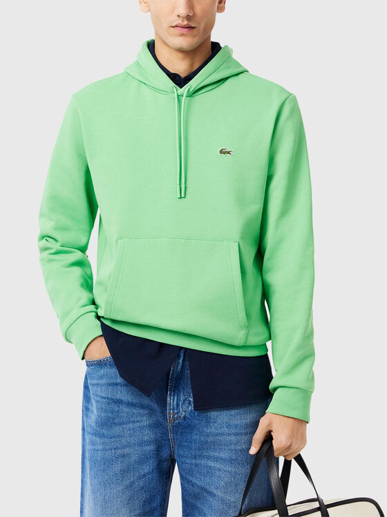 Суитшърт с качулка и лого акцент  - 1