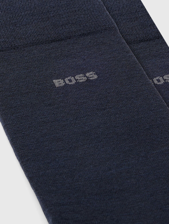 Set of two pairs of wool socks in black - 2