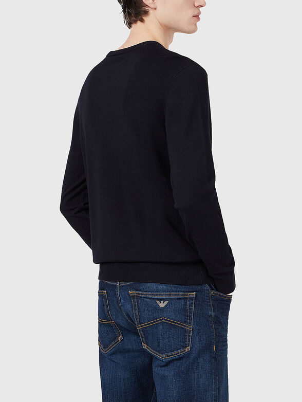 Sweater with oval neckline and logo - 3