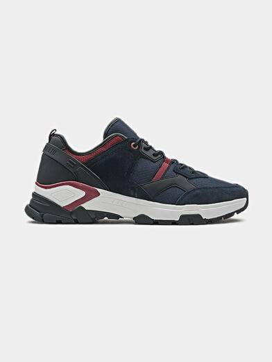 Black running sneakers with red accents - 1