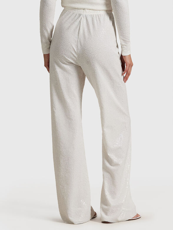 Sequined mesh wide leg trousers - 2