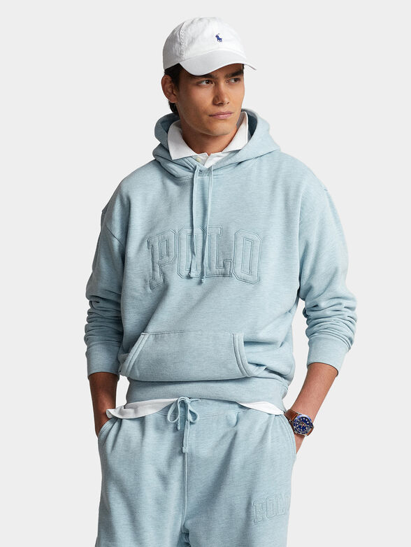 Light blue hooded sweatshirt - 1