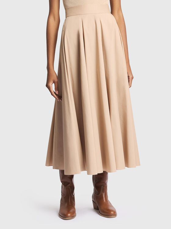 Flared maxi skirt with pleats - 1