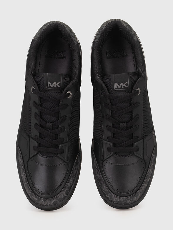 Leather sneakers with monogram logo - 6