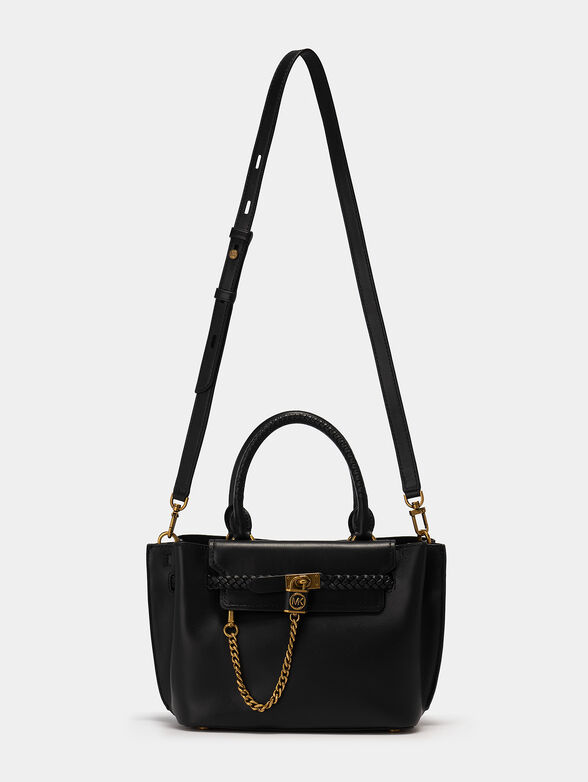 Leather bag with accent chain - 4