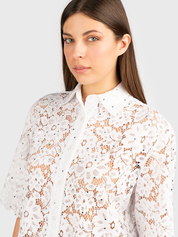 Lace shirt with short sleeves - 3