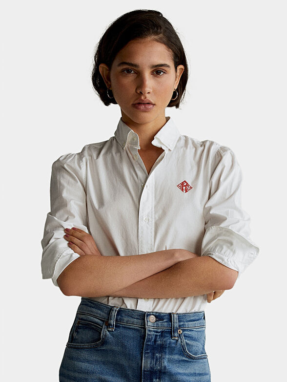 Cotton shirt with embroidery - 1