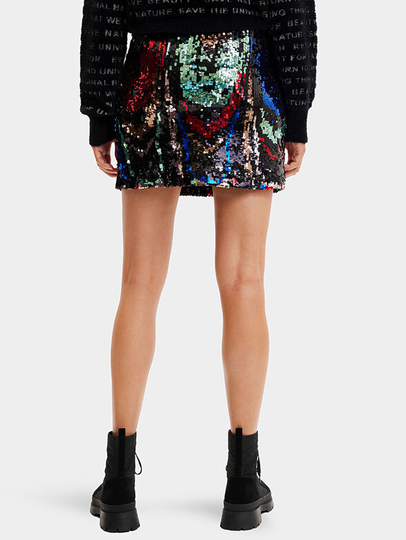 Mini skirt with multicolored sequins - 2