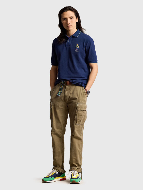 Dark blue cotton polo shirt - 1