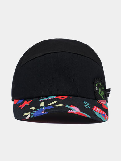 Black baseball cap with colorful print - 1