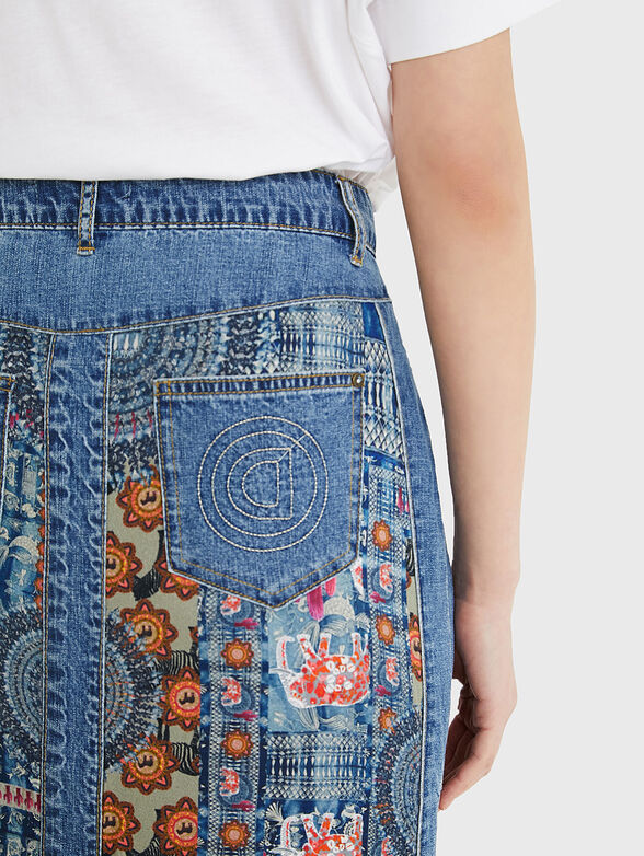 Denim skirt AFRICAN with print - 6