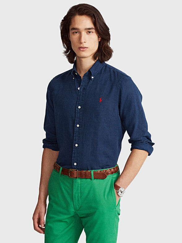 Blue linen shirt - 1