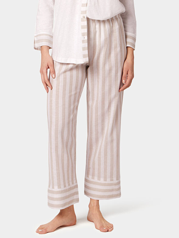Bottom of linen blend pajamas - 1