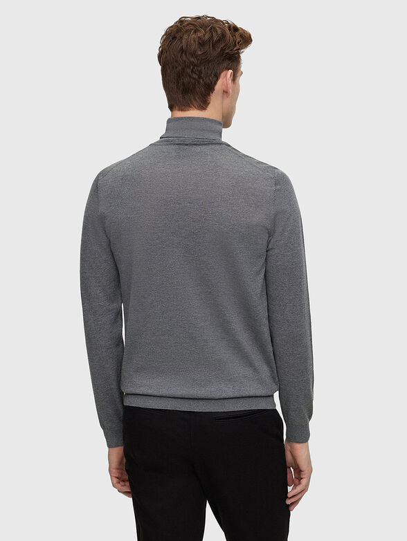 MUSSO-P polo neck slim sweater in gray color - 3