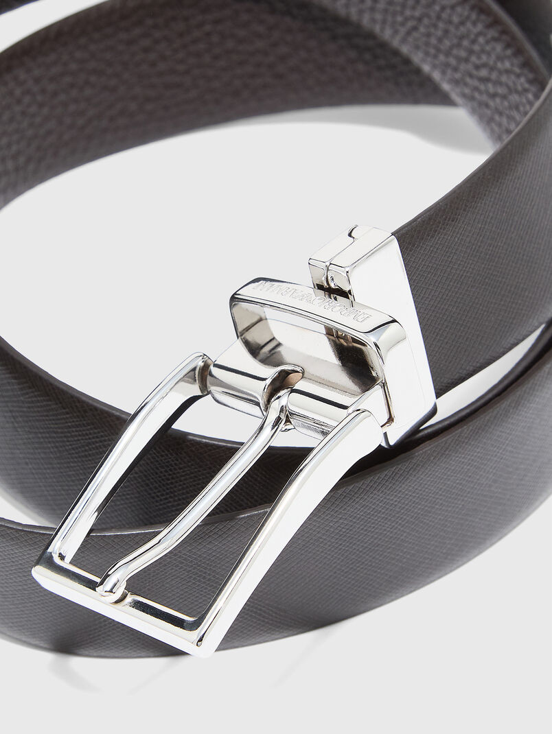 Genuine leather belt with logo - 3