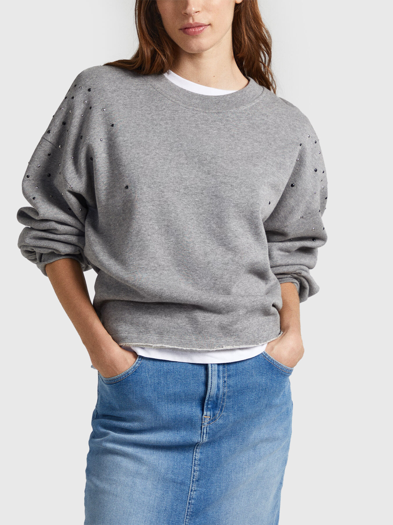 CAROLINE black sweatshirt with eyelets brand Pepe Jeans Globalbrandsstore en