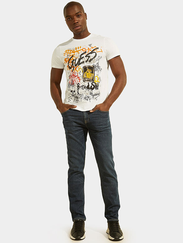 White T-shirt with graffiti print - 2